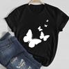 Women Vintage Clothes Funny Tees Fashion Short Sleeve T-Shirt Summer Cartoon Print Kawaii Female Clothes Beautiful Butterfly