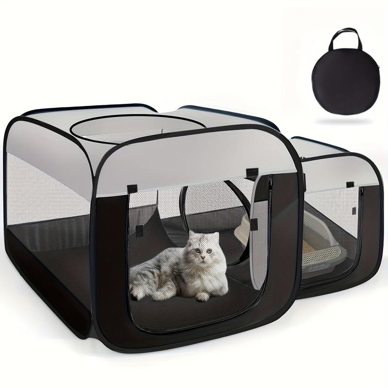 Large Cat Enclosure - Freestanding Design, Portable Indoor/Outdoor Pet Fence, Outdoor Cat Play Area