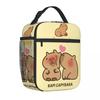 Милый продукт Happy Capybara, изолированный ланч-бокс для детей, школьная коробка для хранения еды, портативный охладитель с уникальным дизайном, термоконтейнер для бенто