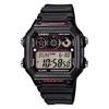 Casio Спортивные Цифровые Часы AE-1300WH-1A2 Водонепроницаемые Черный Ремешок Светодиодный Дисплей