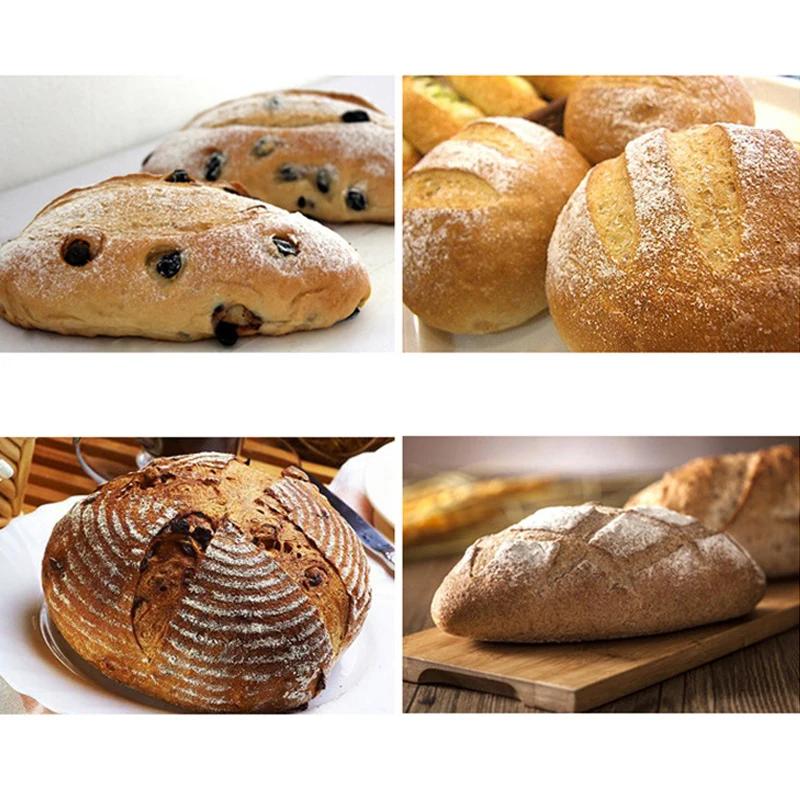Пластиковые/Деревянные Инструменты Ламе для Хлеба Скребок для Пекарни Нож/Слайсер/Резак для Хлеба Ламе для Надрезания Теста Хлеба с Лезвиями Дугообразный Изогнутый Нож