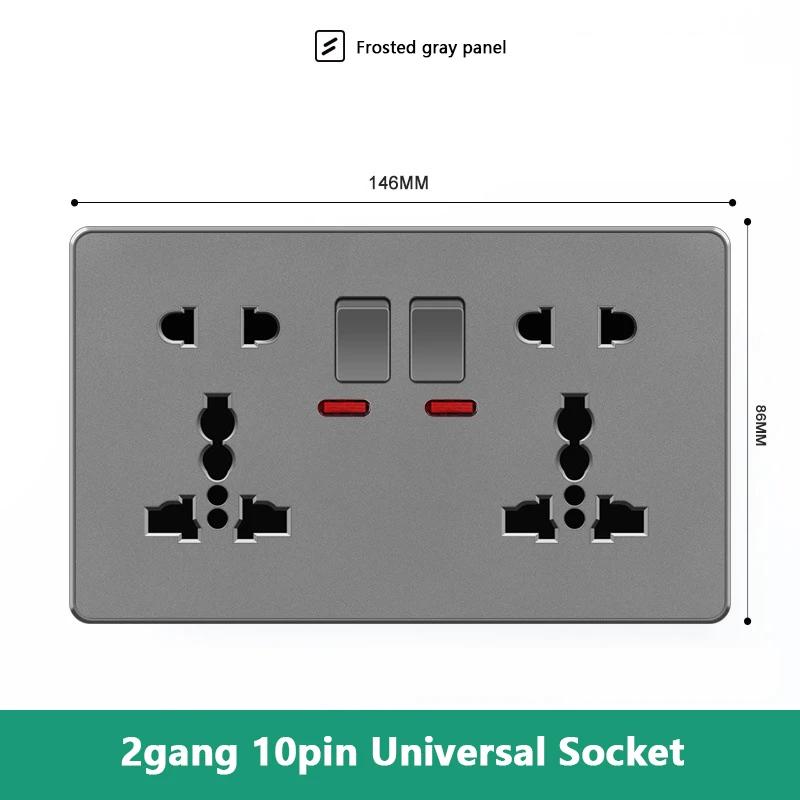 Великобритания 13A с USB Type-c 18W быстрая зарядка настенная силовая розетка вилка, Универсальный настенный выключатель света двойной USB электрическая розетка AC110-250V