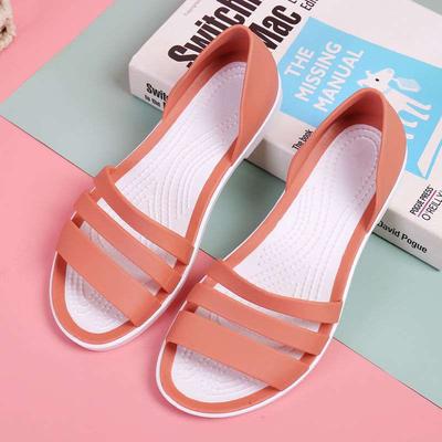 Сандалии на плоской подошве универсальные пластиковые мокрые вода желе туфли корейская версия нескользящие дождевые туфли водонепроницаемые женские летние пляжные туфли фея