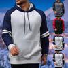 Мужская повседневная толстовка свободного кроя, худи с блокировкой цвета, со шнурком, с большим карманом, рукав реглан, спортивная толстовка