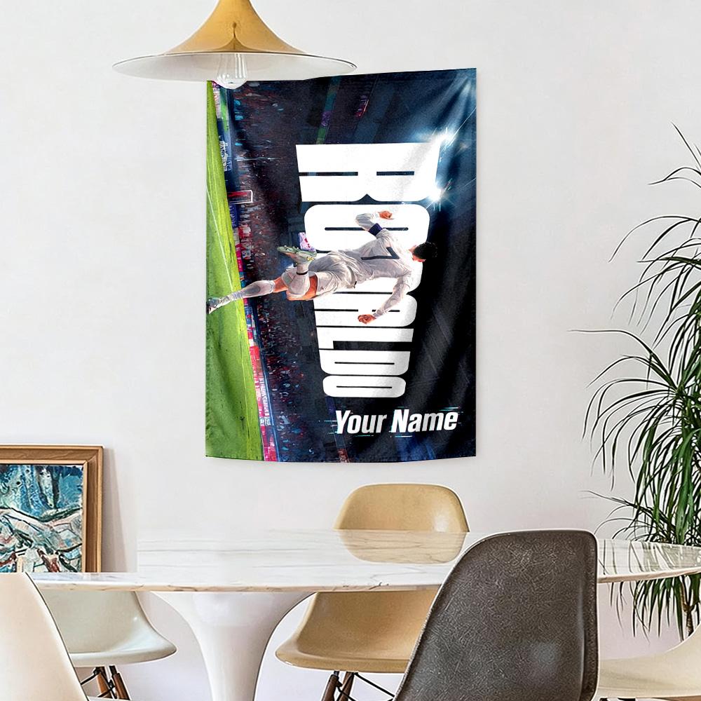 Cristiano Ronaldo Wall Tapestry Handmade Look Perfect for Living Room Reading Corner Balcony Versatile Decor Hand Painted Style
