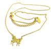 [P8070] - Steel Necklace 'Licorne My Unicorn' Gold - 13x12 Mm