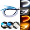 A Pair 12V General Light Motorcycle LED Daytime Running Light Scanning Waterproof Headlight Strip Downstream Yellow Turn Signal