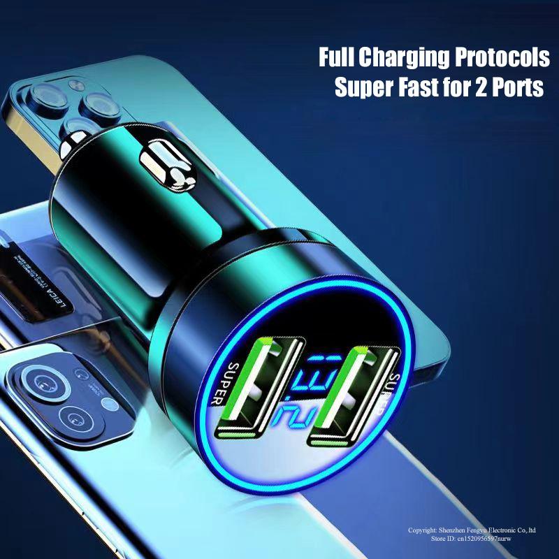 Usb Car Charger 240w 2 Port Super Fast Charging Adapter For Huawei Oneplus Oppo Samsung Xiaomi Iphone 14 Pro Max Plus 13 12 11