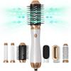 Hair Styler 6 In 1,Hot Air Brush Set with Hair Dryer, Left Right Curling Iron, Round Brush Hairdryer, Massage Hot Air Brush, Hair Straightener Brush