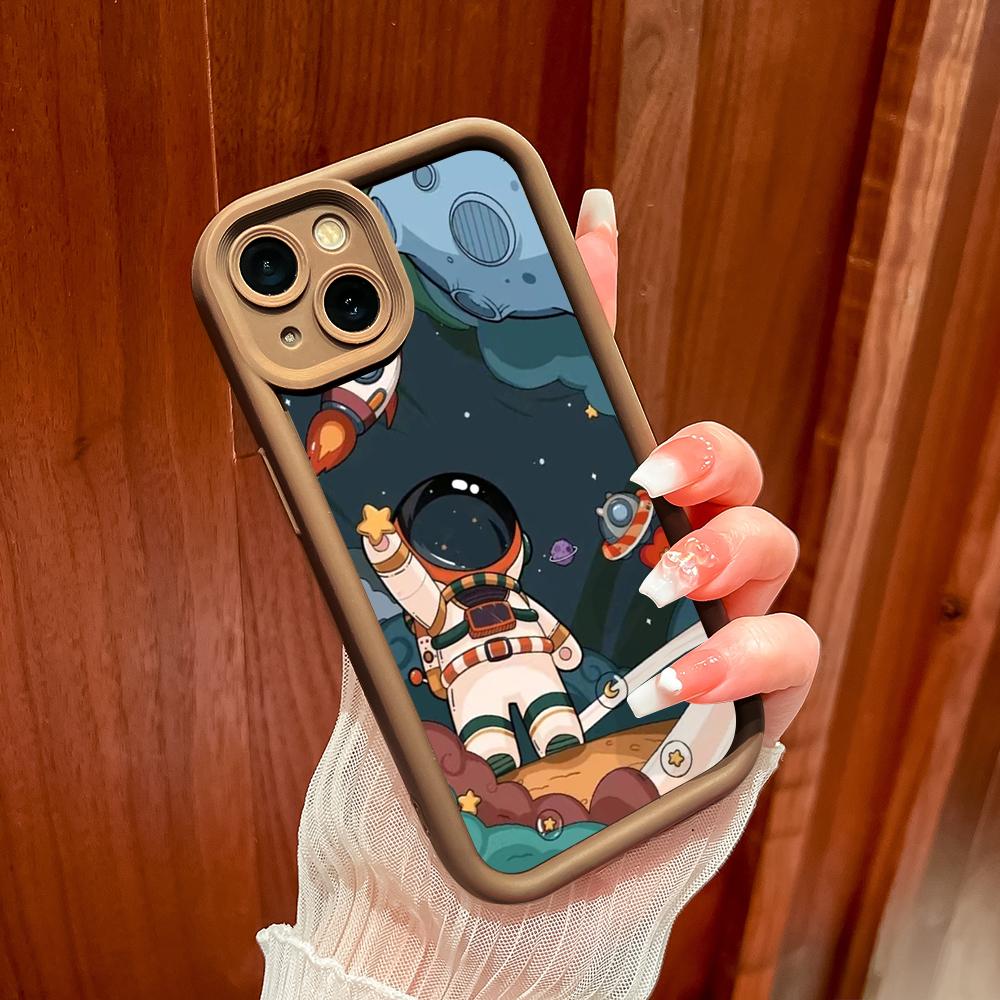 Мягкие силиконовые квадратные лестницы с мультяшным узором, полное покрытие, защита камеры, противоударный чехол для OPPO Reno Realme OnePlus