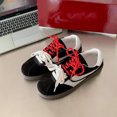 Дофамин красный осень новый ретро мандаринка шнурки цветовая гамма повседневный спорт женский