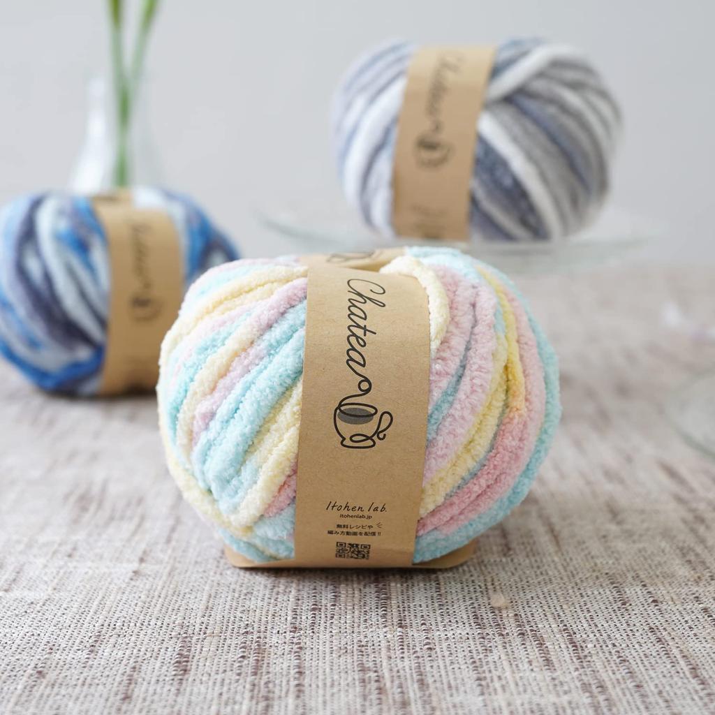 Knitworm Wool 10 Chatty Colorful Extra 40g Morning Yarn, Balls, Mall, Thick, (Approx. 32m), 100% Polyester,