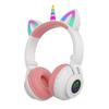 Беспроводные Bluetooth-наушники со светодиодными ушками кошки-единорога