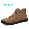Hot Sale High Quality Casual Leather Ankle Boot Men 2024 New  Outdoor Antiskid Sneakers Luxury Winter Fur Plush Motorcycle Boots