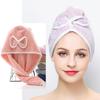 Coral Velvet Quick-drying Water-absorbent Thickened Hair Drying Towel Women's Household Bow Drying Hair Cap