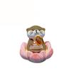 Buddha Style Lotus Pig Car Ornaments Resin Capybara Model Figure Good Luck Lotus Ornament  Table