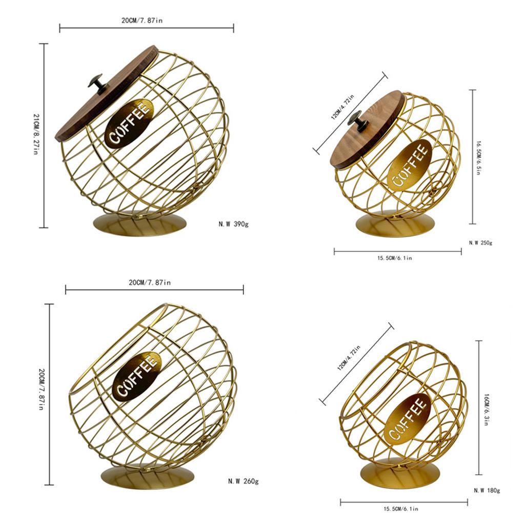 Корзина для хранения фруктов Iron Art, большая емкость, органайзер для кофейных капсул, диспенсер для капсул эспрессо для кухонной столешницы