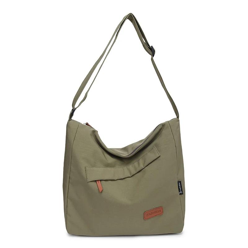 Сумка-тоут унисекс из однотонного холста большой вместимости для покупок и пляжа