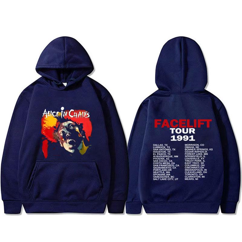 Модная Толстовка с Капюшоном Alice in Chains Face Lift Tour 1991 для Мужчин и Женщин, Повседневная, Свободная, Унисекс, Флис, Хлопок