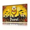 Пиво Duvel Винтажная металлическая вывеска Ретро городской пейзаж Дизайн с бокалом пива Идеально для домашнего бара Кафе Гаража Настенный декор Пивная декаль
