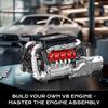 MOULD KING 10203 Technical Car Part Toys The Motorized M8 Sport Car V8 Engine Building Block Assembly Brick Kids Christmas Gift