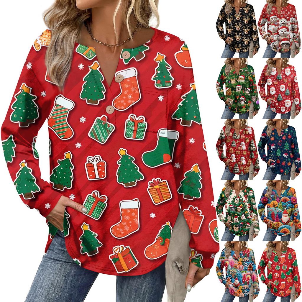 Women's Retro Printed Fashionable Long-sleeved Top