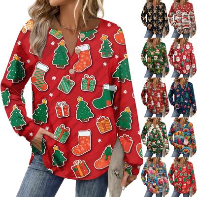 Женский модный топ с длинными рукавами в стиле ретро с принтом