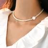 Natural Freshwater Pearl  925 Sterling Silver Shell Flower Necklace Personality  Jewelry for Women
