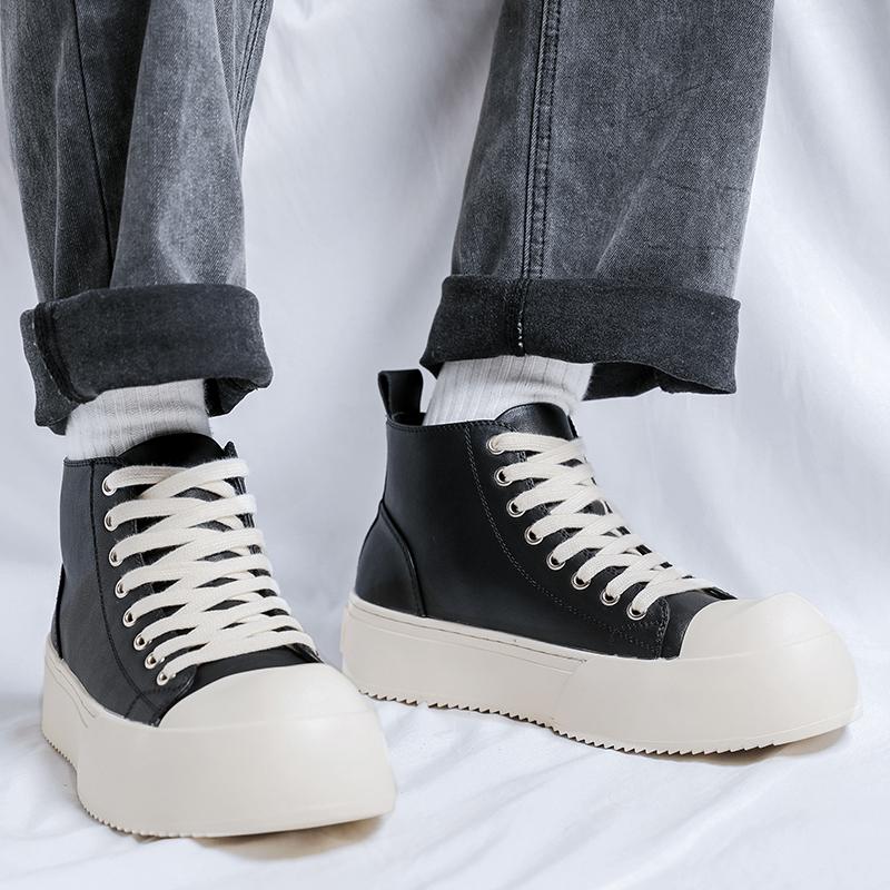 Модные черные мужские туфли для скейтбординга Модный минималистский трендовый стиль Отдых на природе Вечеринка Повседневный офис Молодежь Качественные туфли на толстой подошве