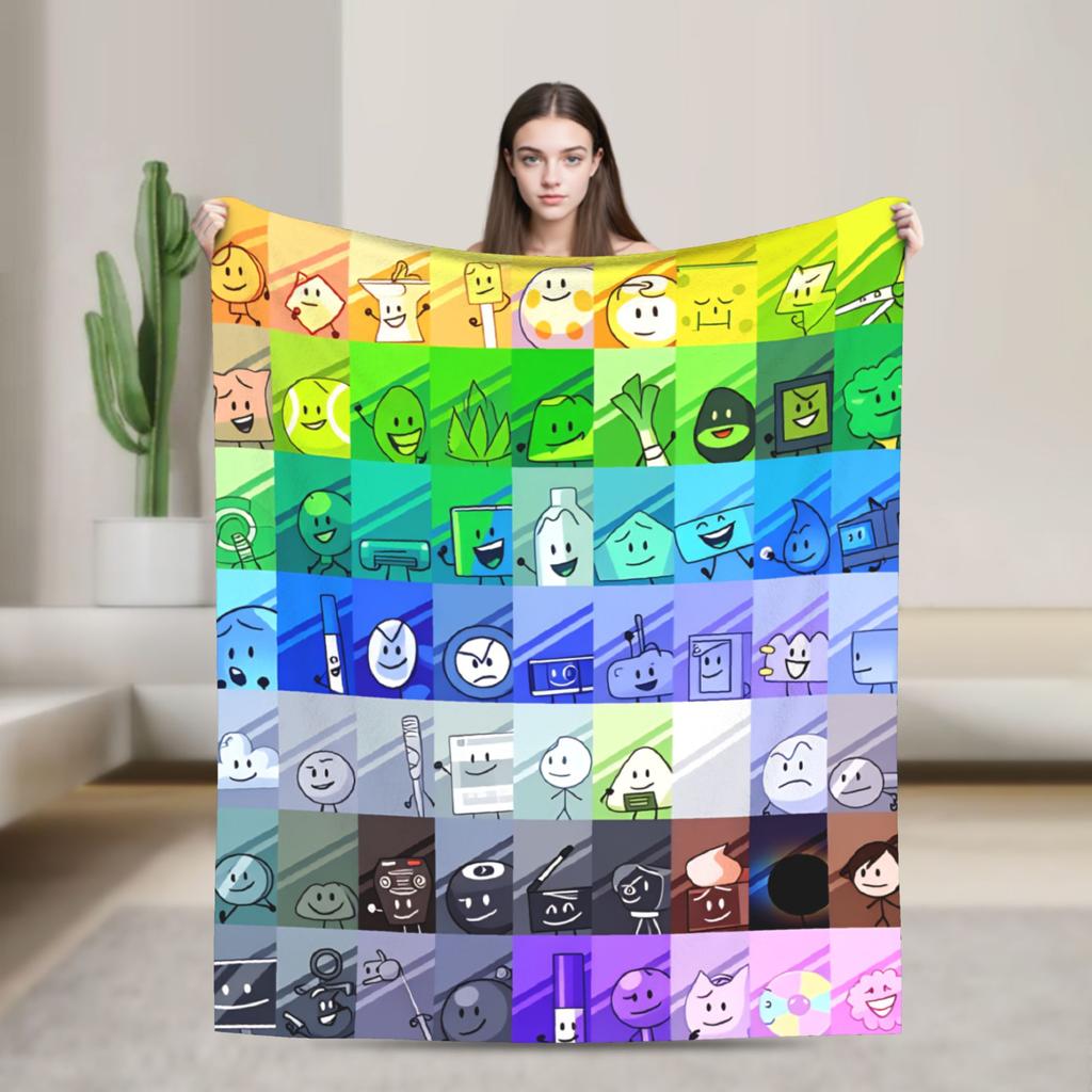 Super Soft Blanket Camping BFDI All Characters Throw Blanket BFDI Flannel Bedspread For Bedroom Pattern Sofa Bed Cover