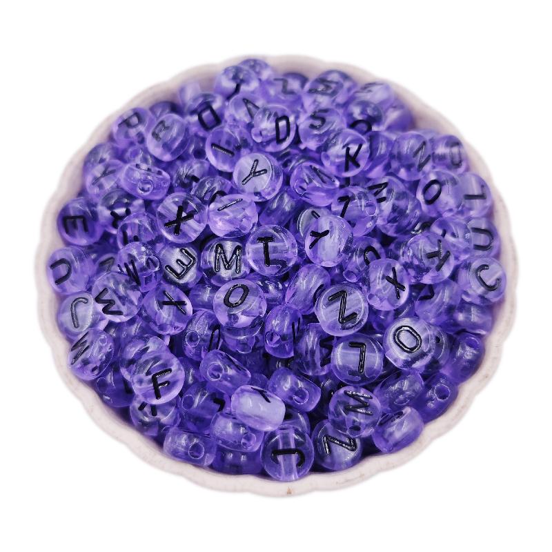 100 шт. 7 мм бусины с буквами алфавита акриловые бусины смешанные буквы квадратные свободные для изготовления ювелирных изделий браслет ожерелье прозрачный DIY