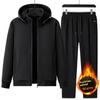 Male Tracktsuit Men Winter Thick Warm Fleece Suit Jacket+Sweatpants Two-Piece Set Men's Hoodies Sportwear