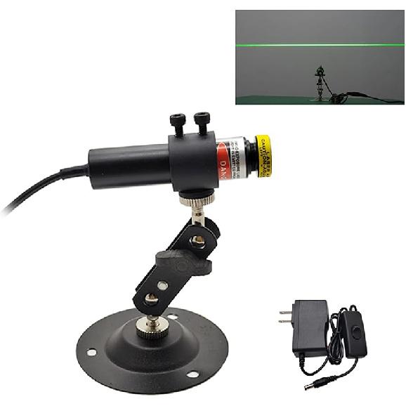 532 нм Фокусируемый Зеленый Генератор Проектор Линейный Модуль для Лесопилки Деревообработки Болотный Дом с Привидениями 18 мм (Регулируемый класс IIIr 5 В с адаптером, креплением и