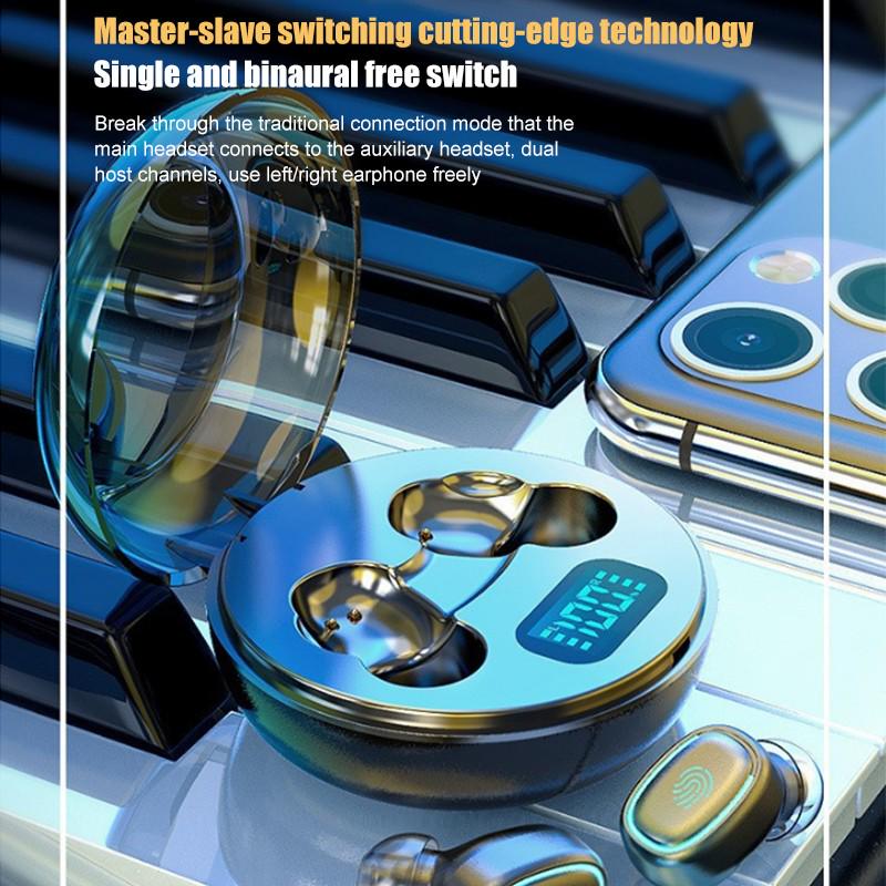 Беспроводные наушники Bluetooth 5.0, сенсорная гарнитура с отпечатками пальцев и легкими наушниками с цифровым дисплеем Aurora