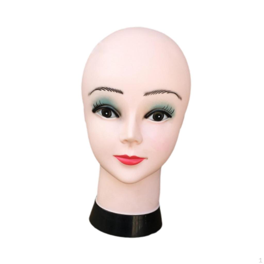 Bald Female Mannequin Head,Cosmetology Lightweight Beauty with Makeup Wig Holder Display Model