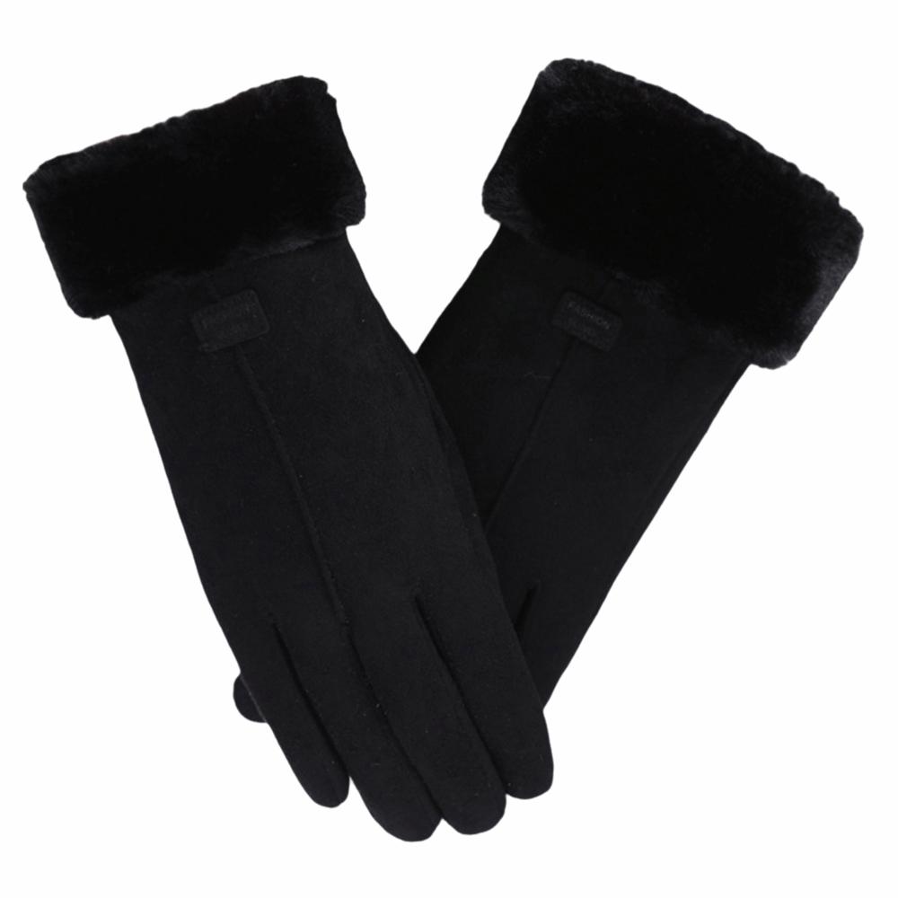Full Fingers Mittens Soft Women Winter Gloves Fashion Suede Gloves Skiing