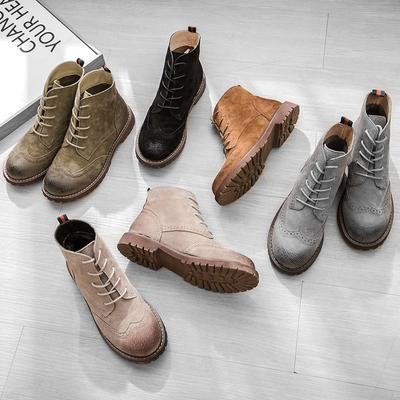 Весенняя, осенняя и зимняя женская обувь. Матовая кожа. Женские короткие сапоги. Замшевые женские сапоги в стиле ретро. Подходит для женщин. Голые сапоги.