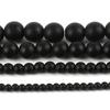 30-93Pcs Multi Size Black Glass Loose Round Beads for DIY Jewelry Making