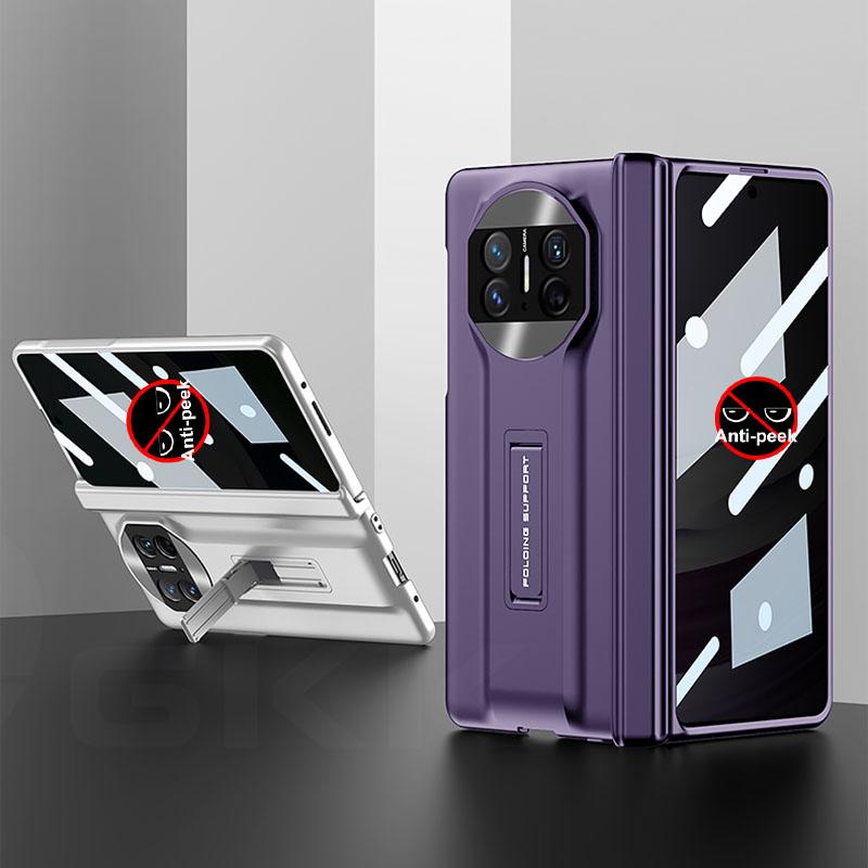 Anti-peek Glass Supercar Style Case For Huawei Mate X5 360 Degree Protective Plastic Matte Stand Cover For Huawei Mate X3 Cases