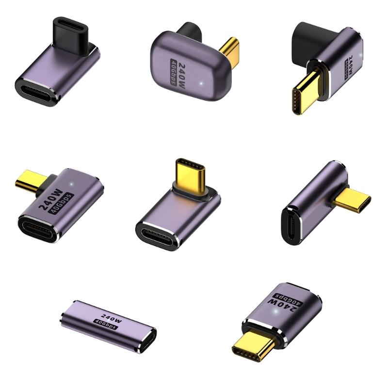 Высокопроизводительный Type C Female to Type C Male 40Gbps Fast Data Adapter Converter Зарядные адаптеры Алюминиевый сплав