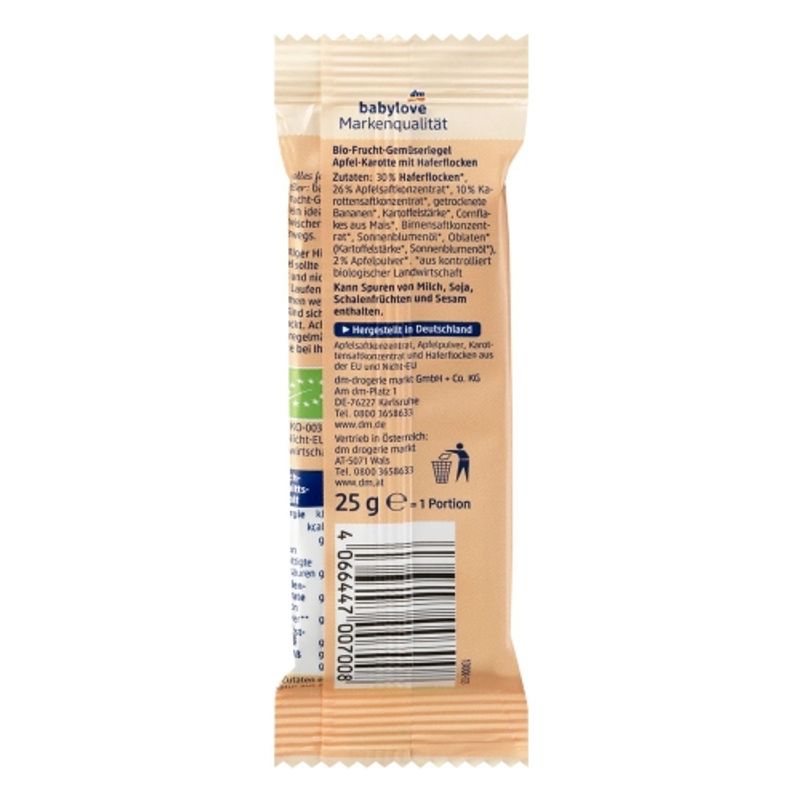 Baby Love BIO Apple & Carrot Fruit Bar 25g