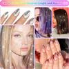 high quality6000 Strands Hair Tinsel Kit, 20 Colors, Glitter Heat-Resistant Hair Extensions, Fairy Hair Sparkle Tool Set, for Women & Girls, Party