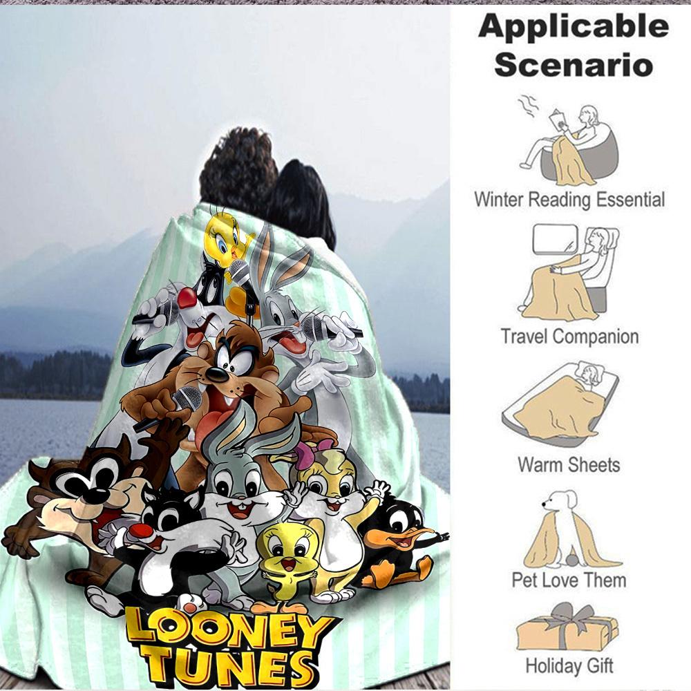 1 шт. Фланелевое покрывало с персонажами Looney Tunes, легкое, мягкое, теплое, для дивана, кровати, путешествий, всесезонное, L1029010