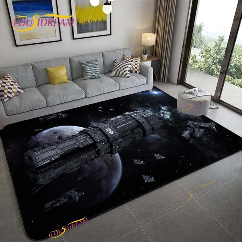 3D Ковер Космическая Станция для Гостиной Спальни Стола Кинотеатра Кухонный Дверной Детский Нескользящий Коврик для Пола Альфомбра Подарок на День рождения