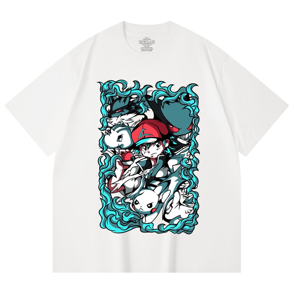 230 Gsm 100% Cotton Pokemon V26 Print Unisex Heavy Cotton T Shirt