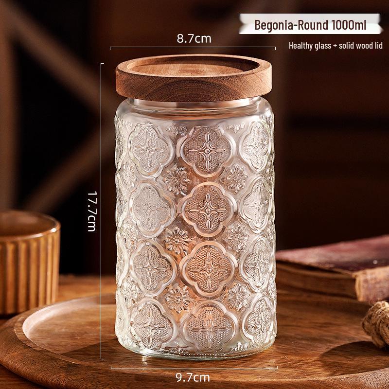 Стеклянная герметичная банка для хранения закусок, сухофруктов, чая, сахара и зерновых