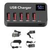 5-Port USB Charger Led Digital Display 50W Power Fast Charging AC100-240V 50/60Hz DC5V1A- 2.4A H988A