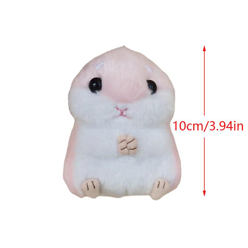 Kawaii Cute Soft Hamster Keyrings Keychains Fluffy Trinkets Car Handbag Pendant Key Chian Ring Holder Birthday Gift