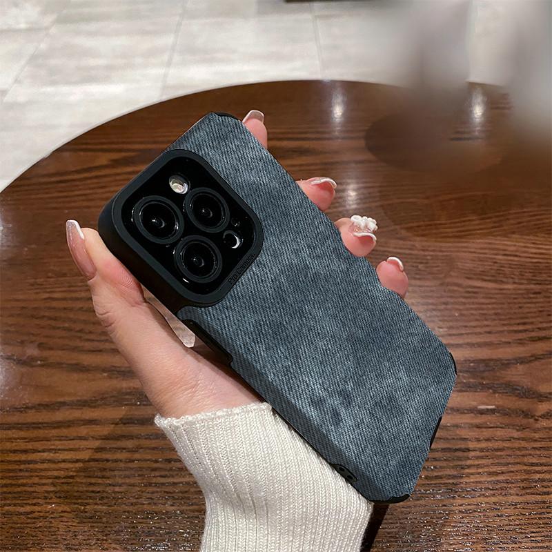 Мягкий силиконовый чехол для телефона из джинсовой ткани с вертикальным рисунком и принтом для телефона, задняя крышка с объективом камеры, полная защита