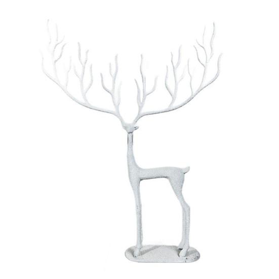 Yousheng Christmas Reindeer Statue Minimalist Artistic Deer Figurine Metal Animal Sculpture Home Office Desktop Decoration Ornament